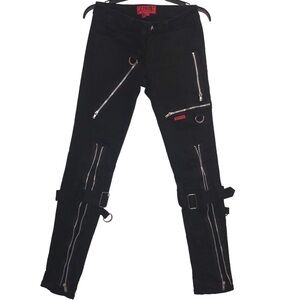 TRIPP NYC Vintage Goth Multi Zipper D Rings Black Jeans Pant Woman Girls…